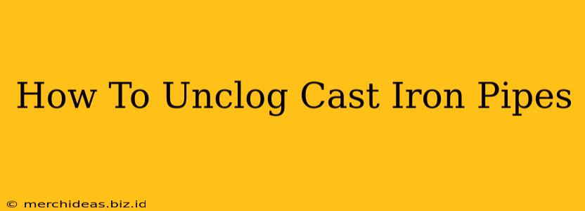 How To Unclog Cast Iron Pipes