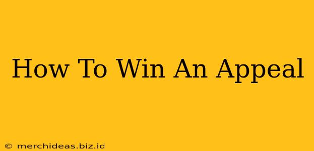 How To Win An Appeal