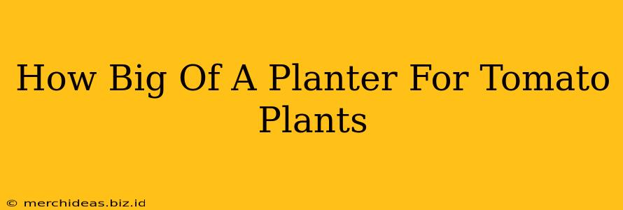 How Big Of A Planter For Tomato Plants