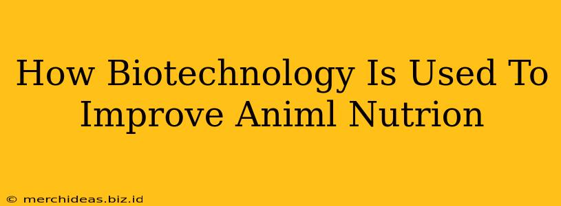 How Biotechnology Is Used To Improve Animl Nutrion