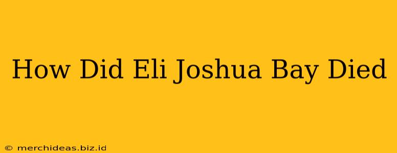 How Did Eli Joshua Bay Died