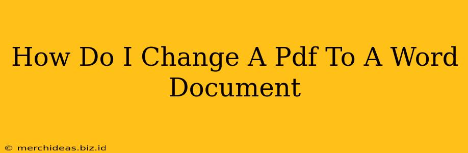 How Do I Change A Pdf To A Word Document