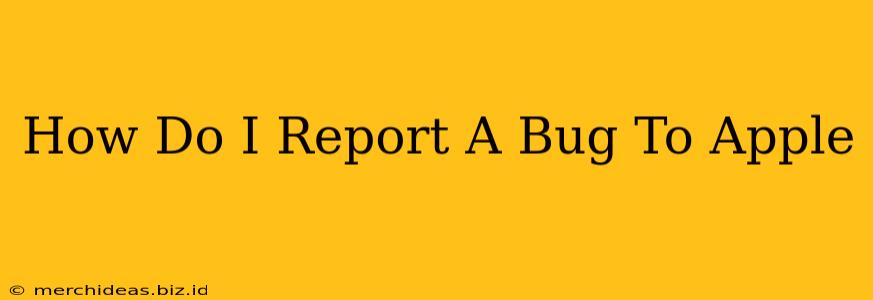 How Do I Report A Bug To Apple