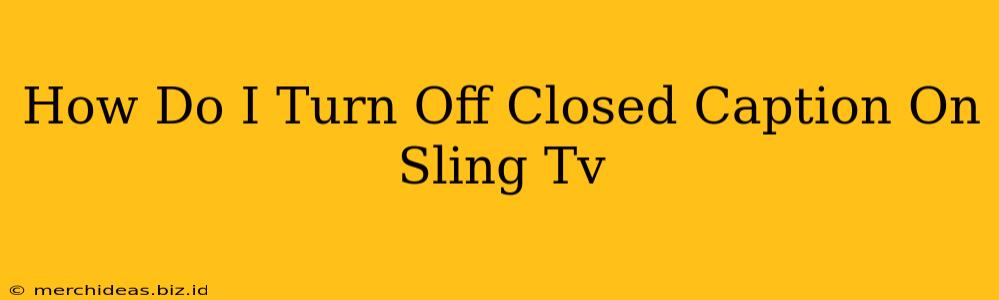How Do I Turn Off Closed Caption On Sling Tv