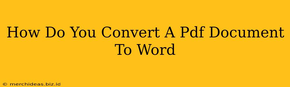 How Do You Convert A Pdf Document To Word