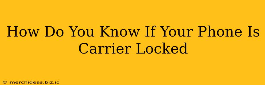 How Do You Know If Your Phone Is Carrier Locked