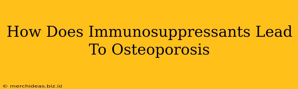 How Does Immunosuppressants Lead To Osteoporosis