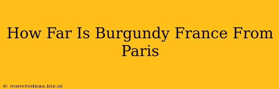 How Far Is Burgundy France From Paris