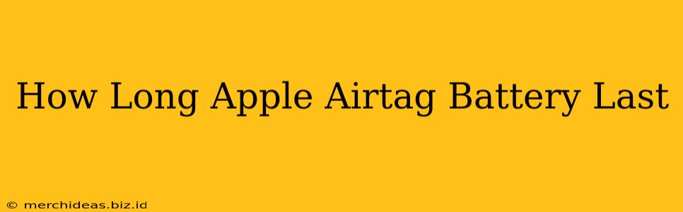 How Long Apple Airtag Battery Last