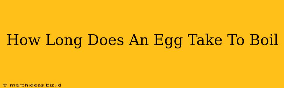 How Long Does An Egg Take To Boil