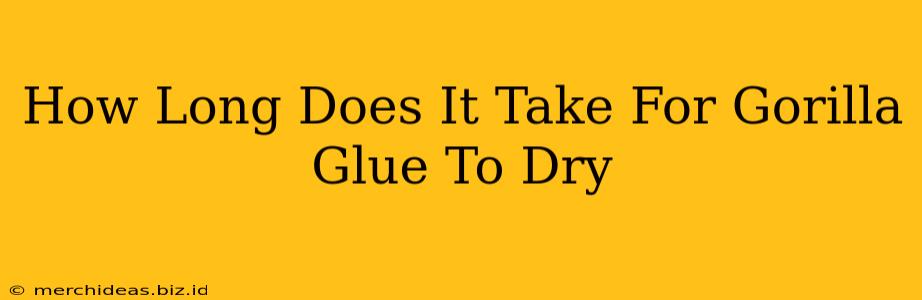 How Long Does It Take For Gorilla Glue To Dry