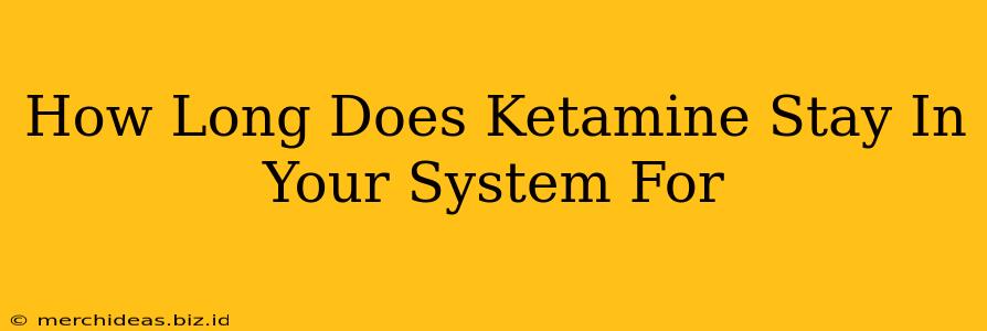 How Long Does Ketamine Stay In Your System For