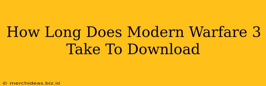 How Long Does Modern Warfare 3 Take To Download