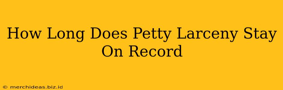 How Long Does Petty Larceny Stay On Record