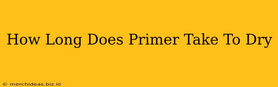 How Long Does Primer Take To Dry