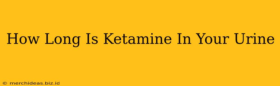 How Long Is Ketamine In Your Urine