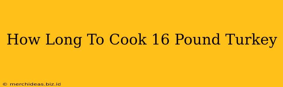 How Long To Cook 16 Pound Turkey