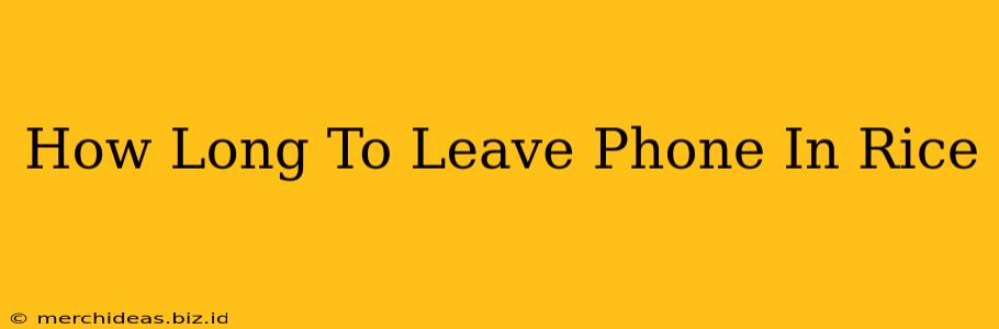 How Long To Leave Phone In Rice