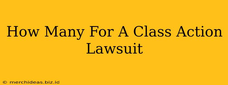 How Many For A Class Action Lawsuit