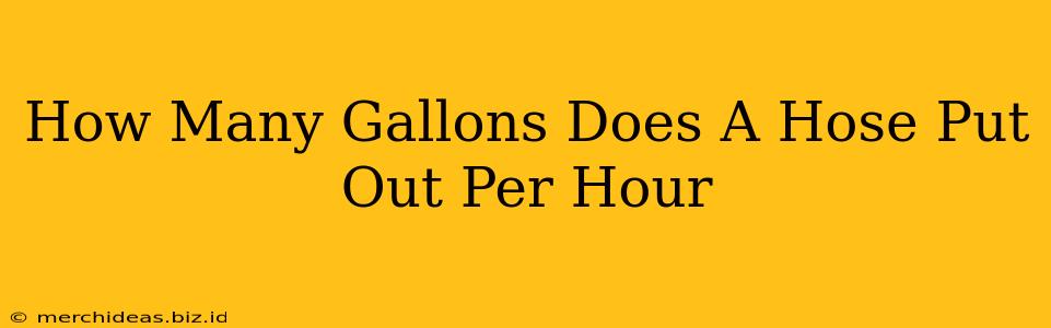 How Many Gallons Does A Hose Put Out Per Hour