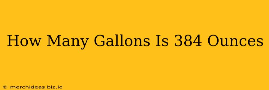 How Many Gallons Is 384 Ounces