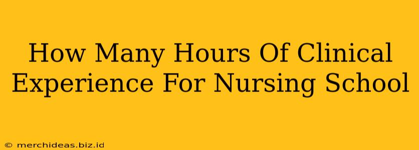 How Many Hours Of Clinical Experience For Nursing School