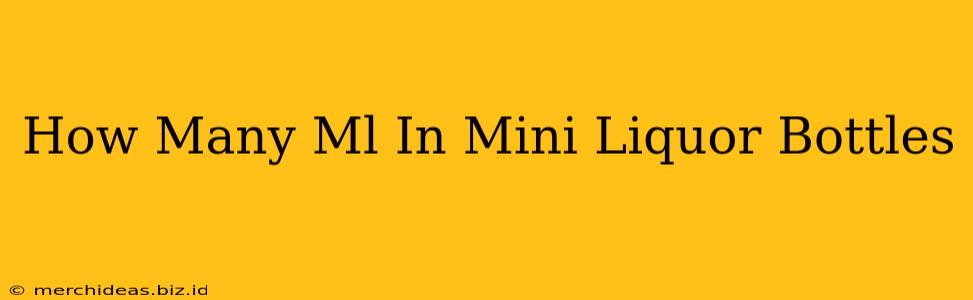 How Many Ml In Mini Liquor Bottles