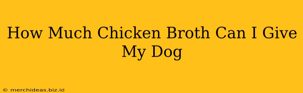 How Much Chicken Broth Can I Give My Dog