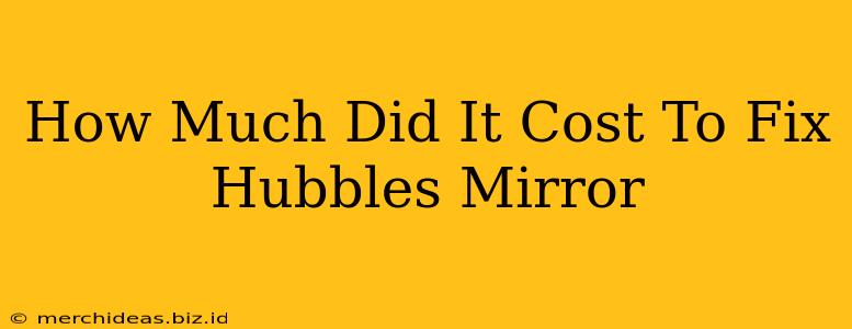 How Much Did It Cost To Fix Hubbles Mirror