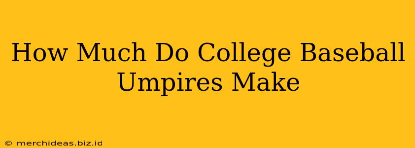 How Much Do College Baseball Umpires Make