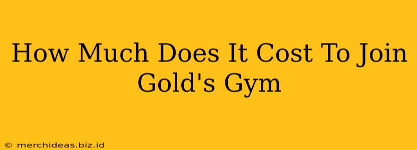 How Much Does It Cost To Join Gold's Gym