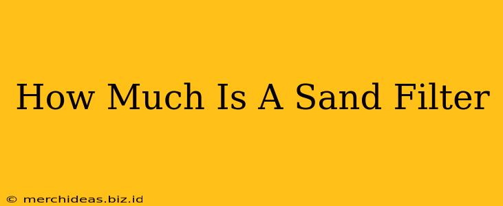 How Much Is A Sand Filter
