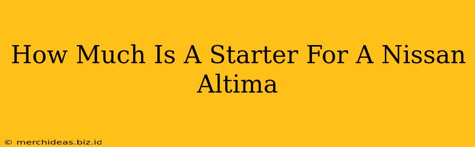 How Much Is A Starter For A Nissan Altima