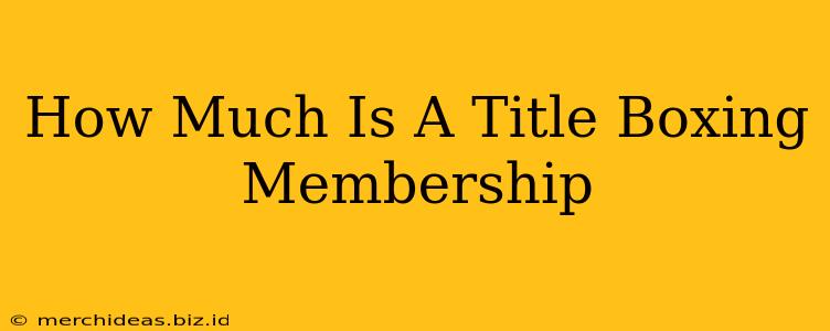 How Much Is A Title Boxing Membership