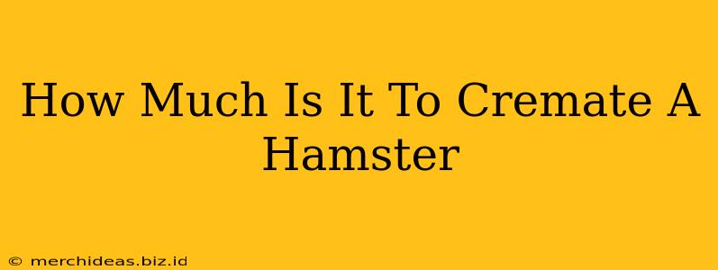 How Much Is It To Cremate A Hamster
