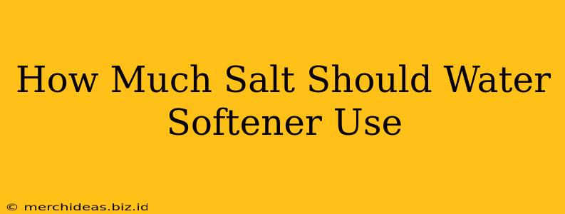 How Much Salt Should Water Softener Use