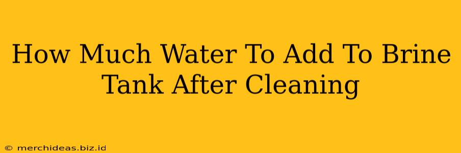 How Much Water To Add To Brine Tank After Cleaning