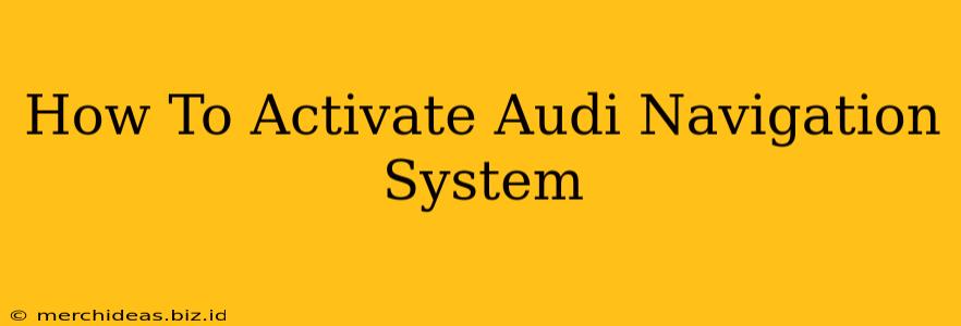 How To Activate Audi Navigation System