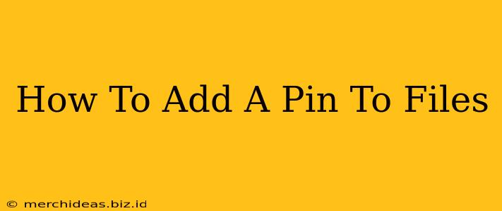 How To Add A Pin To Files