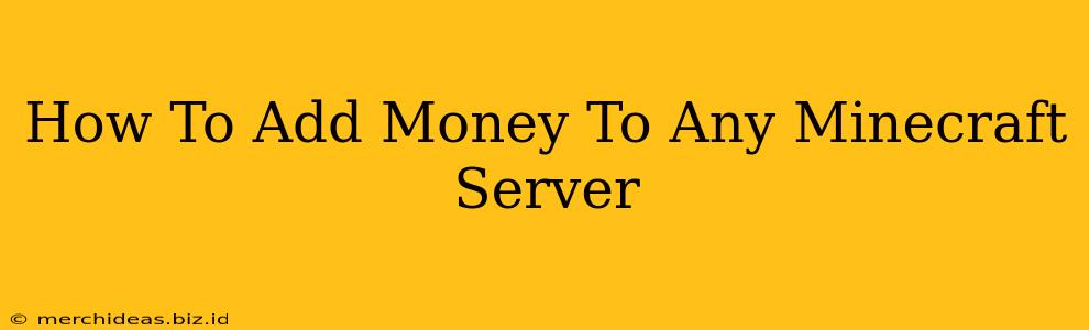 How To Add Money To Any Minecraft Server