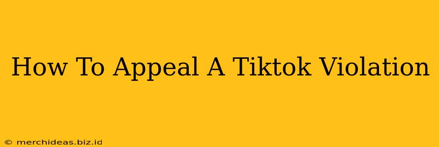 How To Appeal A Tiktok Violation