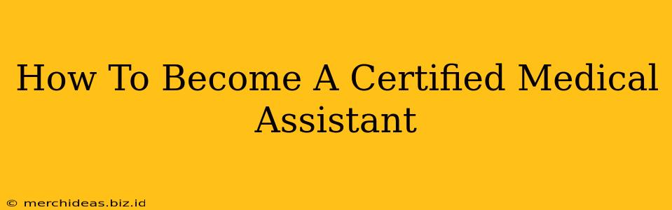 How To Become A Certified Medical Assistant