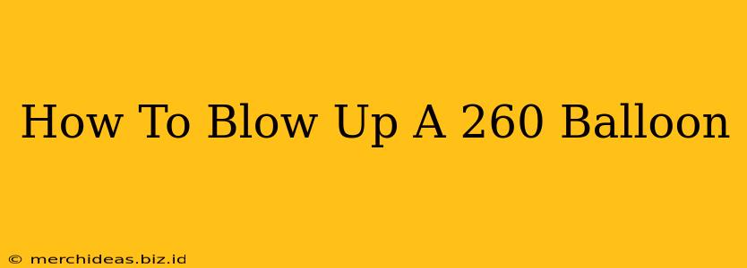 How To Blow Up A 260 Balloon