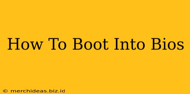 How To Boot Into Bios