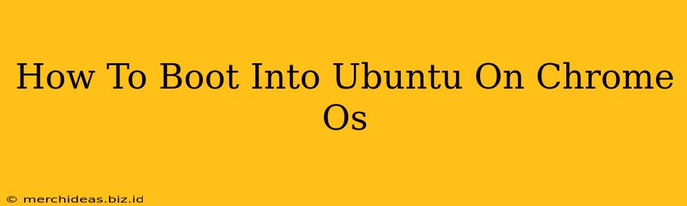 How To Boot Into Ubuntu On Chrome Os