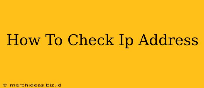 How To Check Ip Address