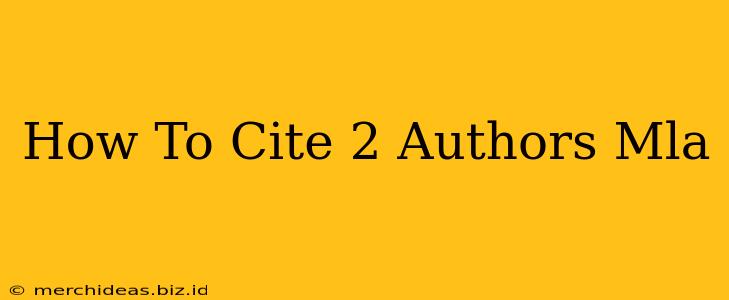 How To Cite 2 Authors Mla