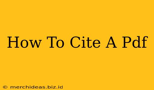 How To Cite A Pdf