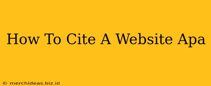 How To Cite A Website Apa