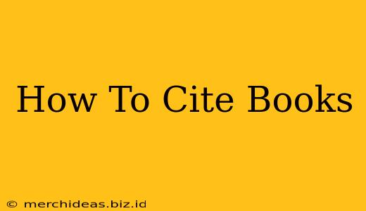 How To Cite Books